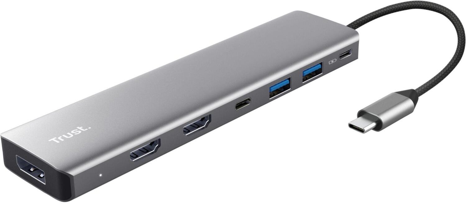 HUB USB C Trust DALYX 7 në 1, gri