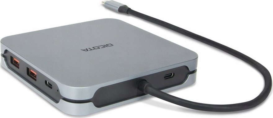 Docking station DICOTA D32057, USB Type C, 8K, argjendtë