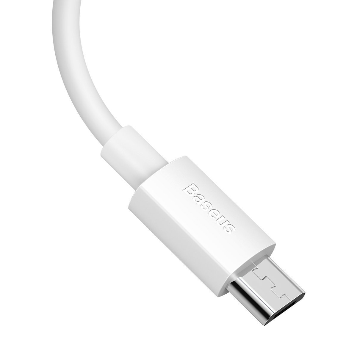 Kabllo USB Baseus Simple Wisdom BSU2080, USB A në microUSB, 1.5 m, e bardhë