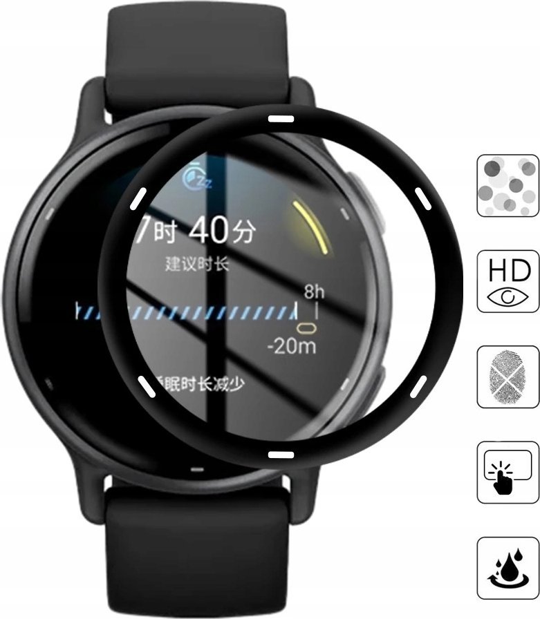 Mbrojtëse ekrani Wozinsky për Garmin Vivoactive 5, xham Full Glue, set 2 copë, transparente