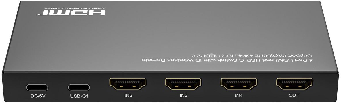 Ndërrues video MicroConnect USB C HDMI, 8K 60Hz, i zi