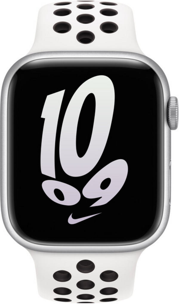 Apple Watch 45mm Nike Band, Summit White/Black Nike Sport Band