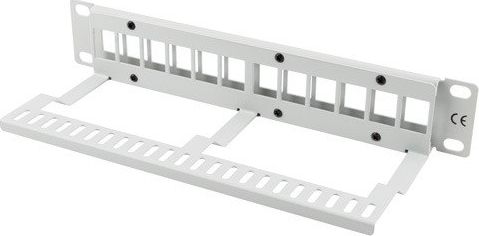 Patch panel Lanberg PPKS-9112-S, 1U 10", 12 porta keystone, gri