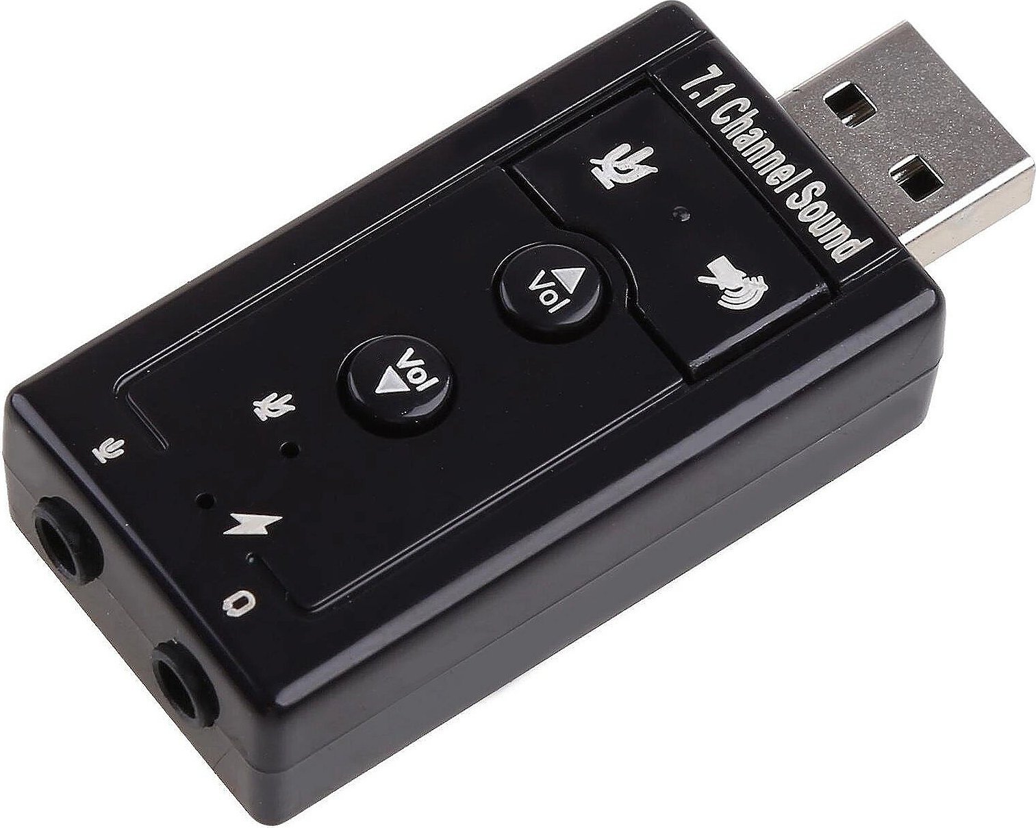 Kartë zanore USB RoGer, audio virtuale 7.1, hyrje për mikrofon, argjendtë