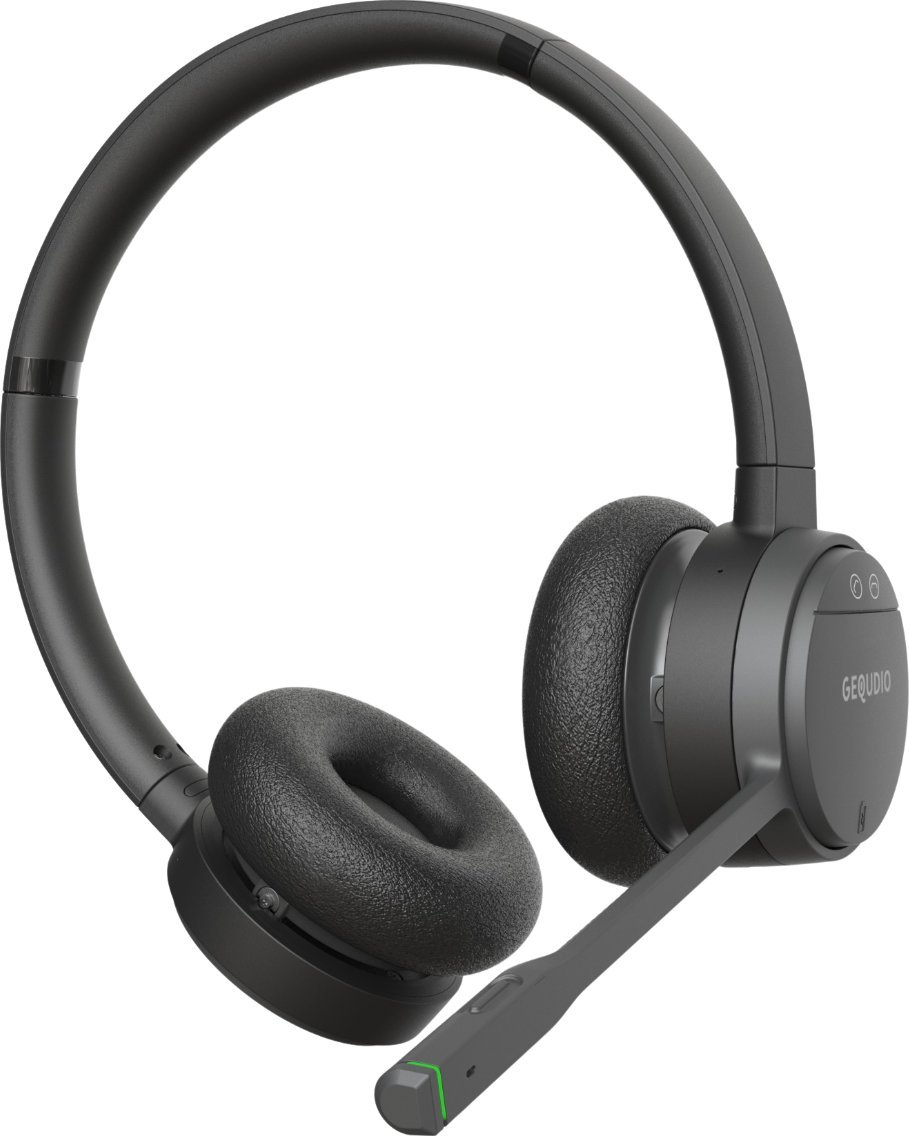 Kufje pa tela Gequdio Wa9752, DECT dhe Bluetooth, e zezë