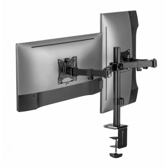 Stendë për monitorë Serioux SRXA-MM66-C024, 17"-32", dy monitorë, e zezë