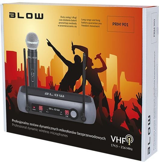 Sistem mikrofoni pa tela Blow PRM 901, 50m, me 2 mikrofona, i zi