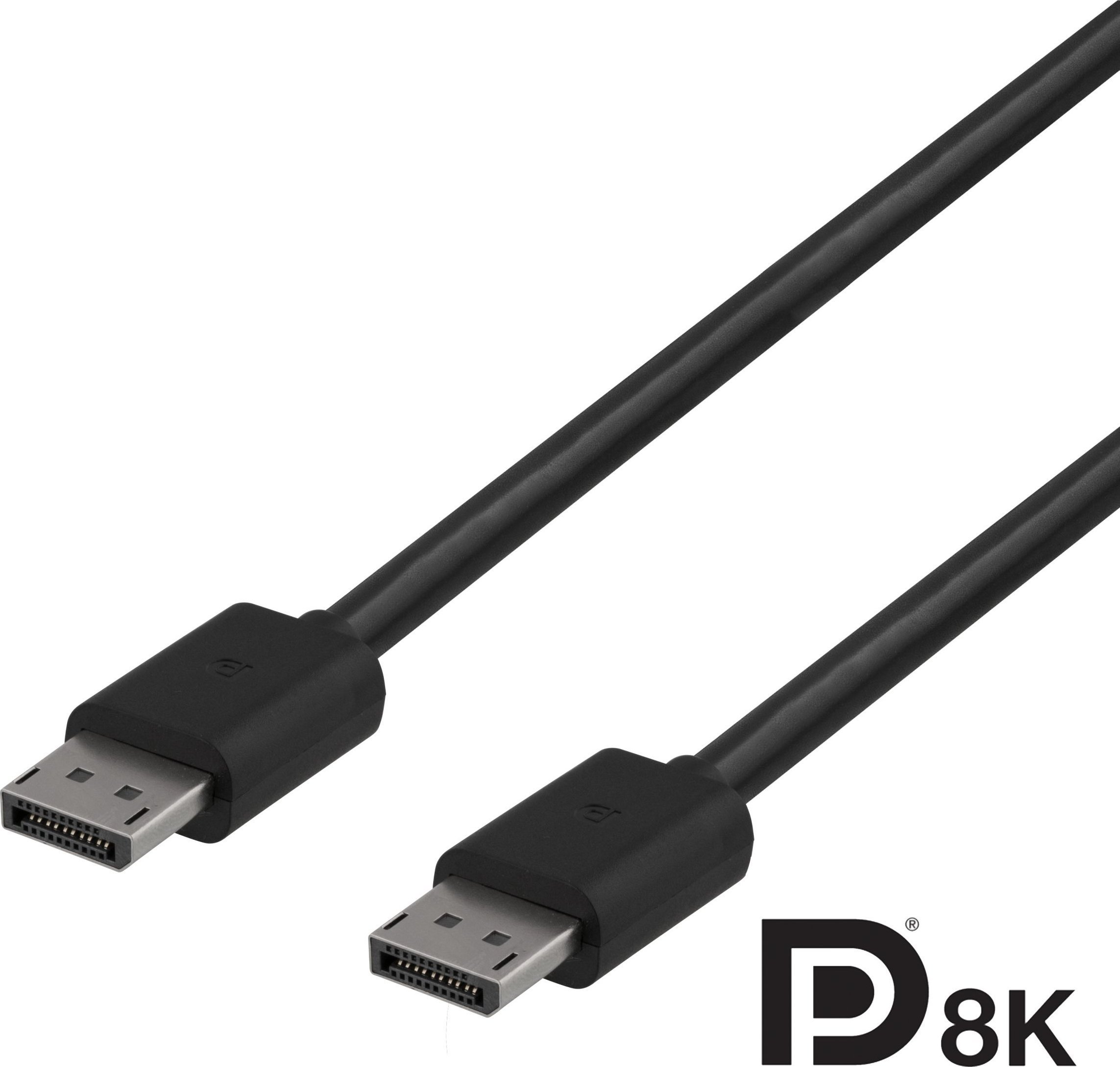 Kabllo video Deltaco DP8K-1020-K, DisplayPort 1.4, 2m, e zezë