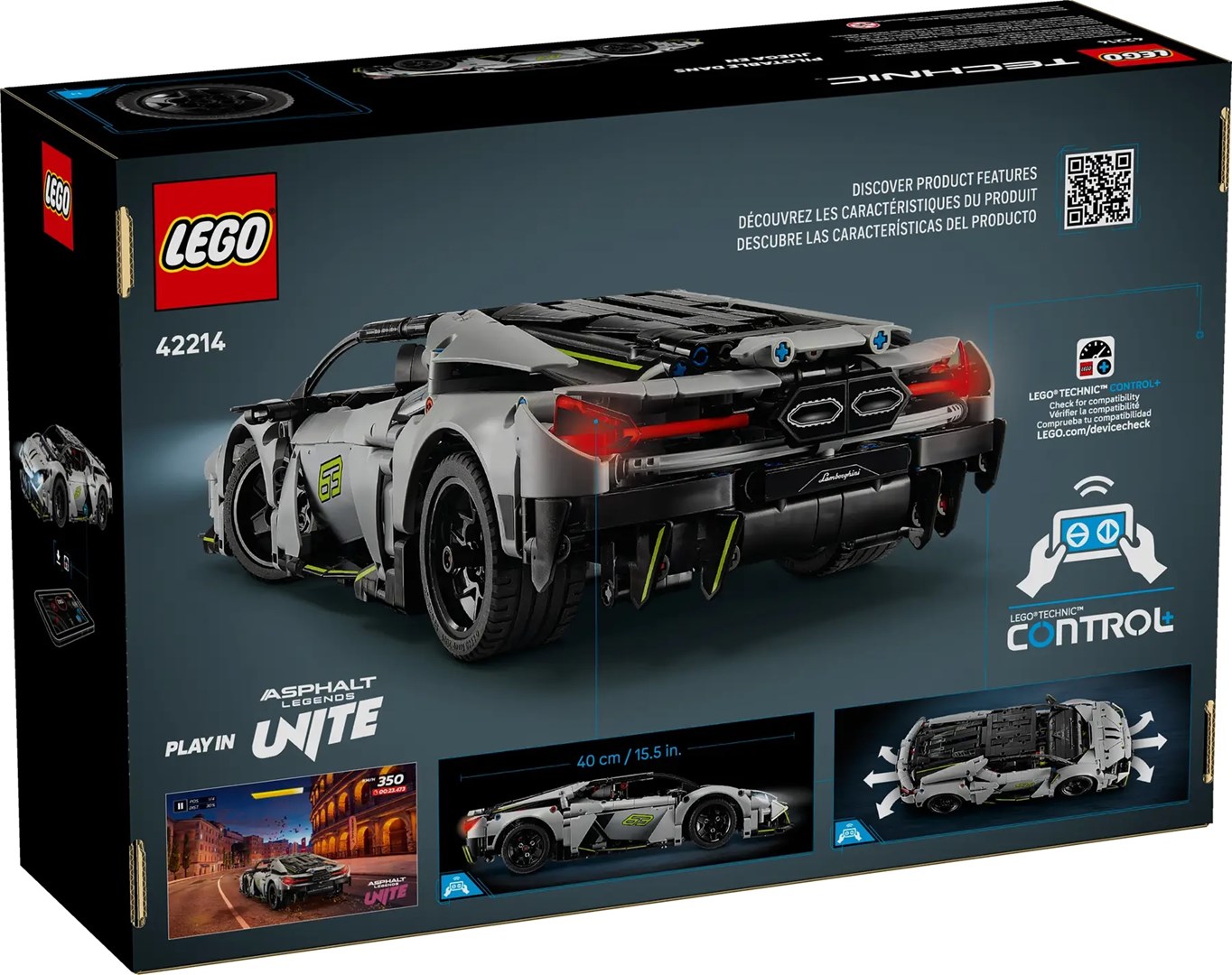 Set ndërtimi LEGO Technic 42214 Lamborghini Supercar, mbi 1000 pjesë, 10+ vjeç, shumëngjyrësh