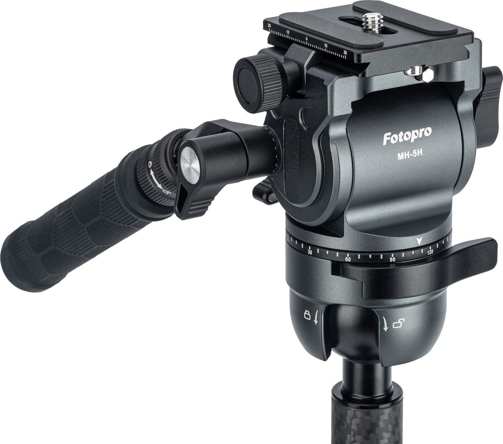 Tripod kamerash Fotopro X Airfly Max Video 67.3, fibër karboni, 2 në 1 tripod dhe monopod, i zi