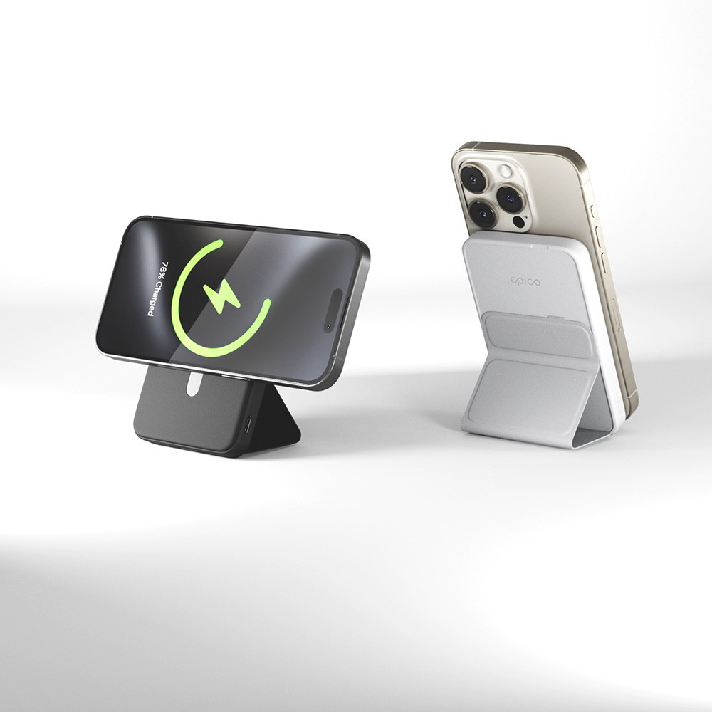 Powerbanka Epico Mag+ Stand Aluminium, 7000mAh, MagSafe, e bardhë