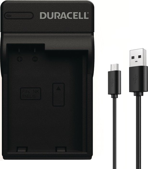 Karikues baterie për kamera Duracell DRN5922, USB, për Nikon EN-EL15, i zi