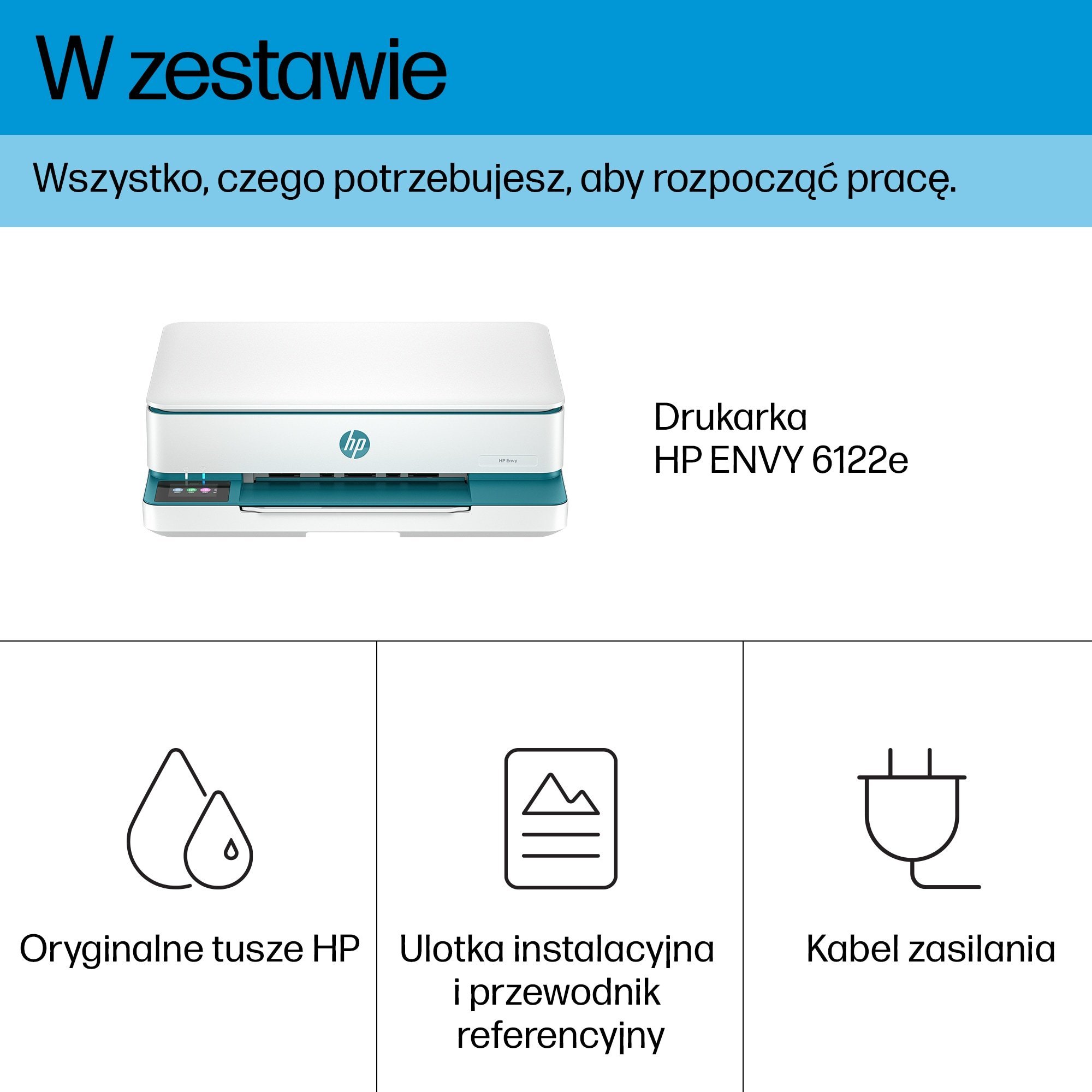 Мултифункционален печатач HP ENVY 6122e All in One, инкџет, Wi Fi, бел