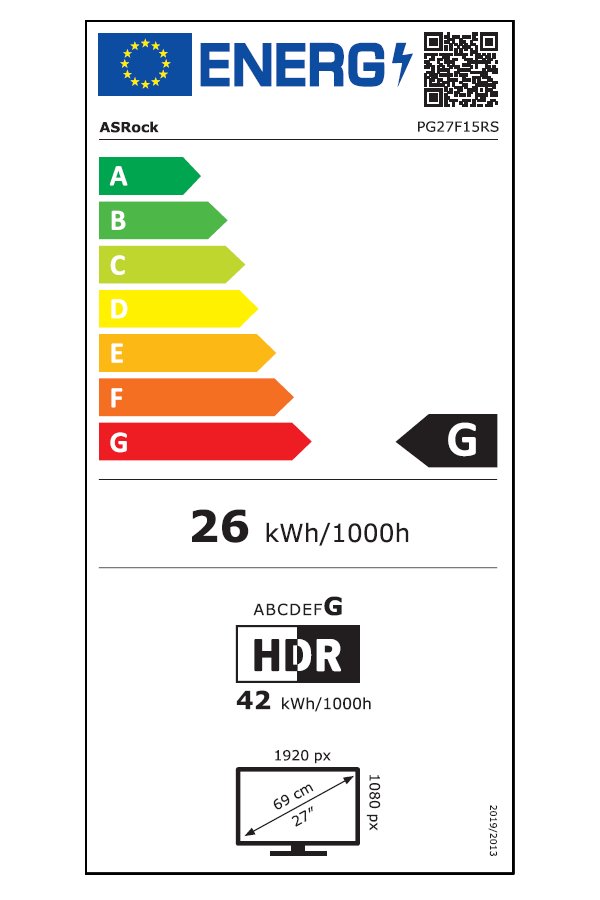 Monitor ASRock Phantom Gaming PG27F15RS1A, 27", VA, 1920x1080, HDR, 1ms, 240Hz, 2xHDMI/DP, i zi