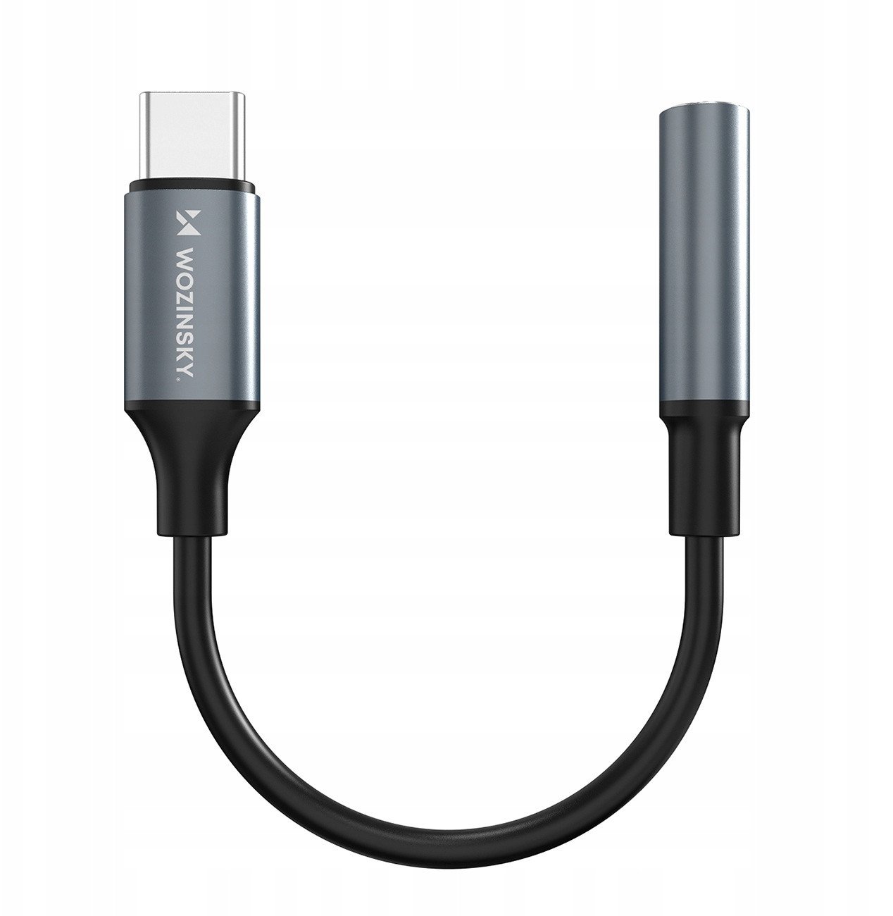 Adapter audio Wozinsky WACM-01, USB-C në 3.5mm, i zi