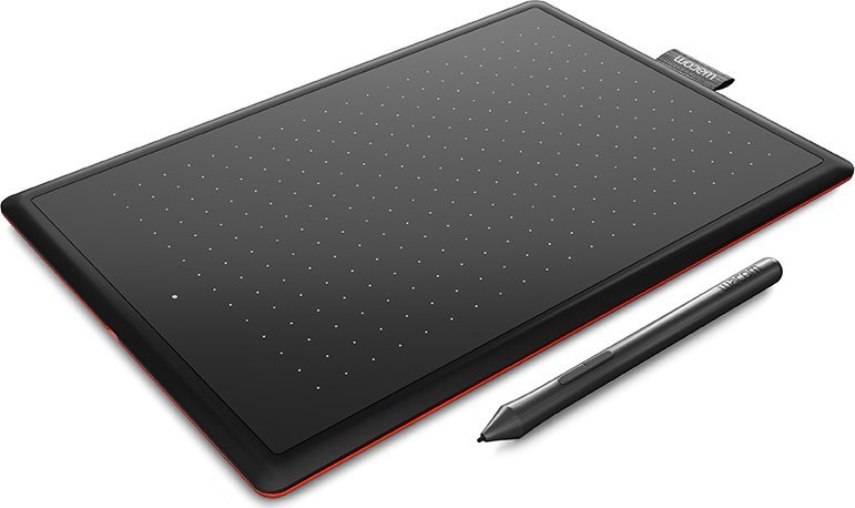 Tablet grafik Wacom One, 216 x 135 mm, 2540 lpi, i zi e kuqe