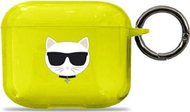 Kuti mbrojtëse Karl Lagerfeld KLA3UCHFY Choupette për AirPods 3, TPU, e verdhë