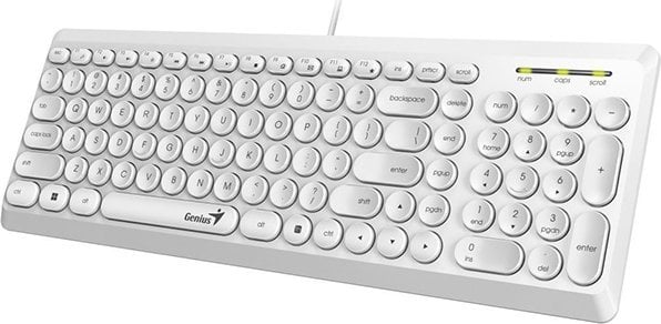 Tastierë Genius Slimstar, me kabllo, CZ + SK, e bardhë
