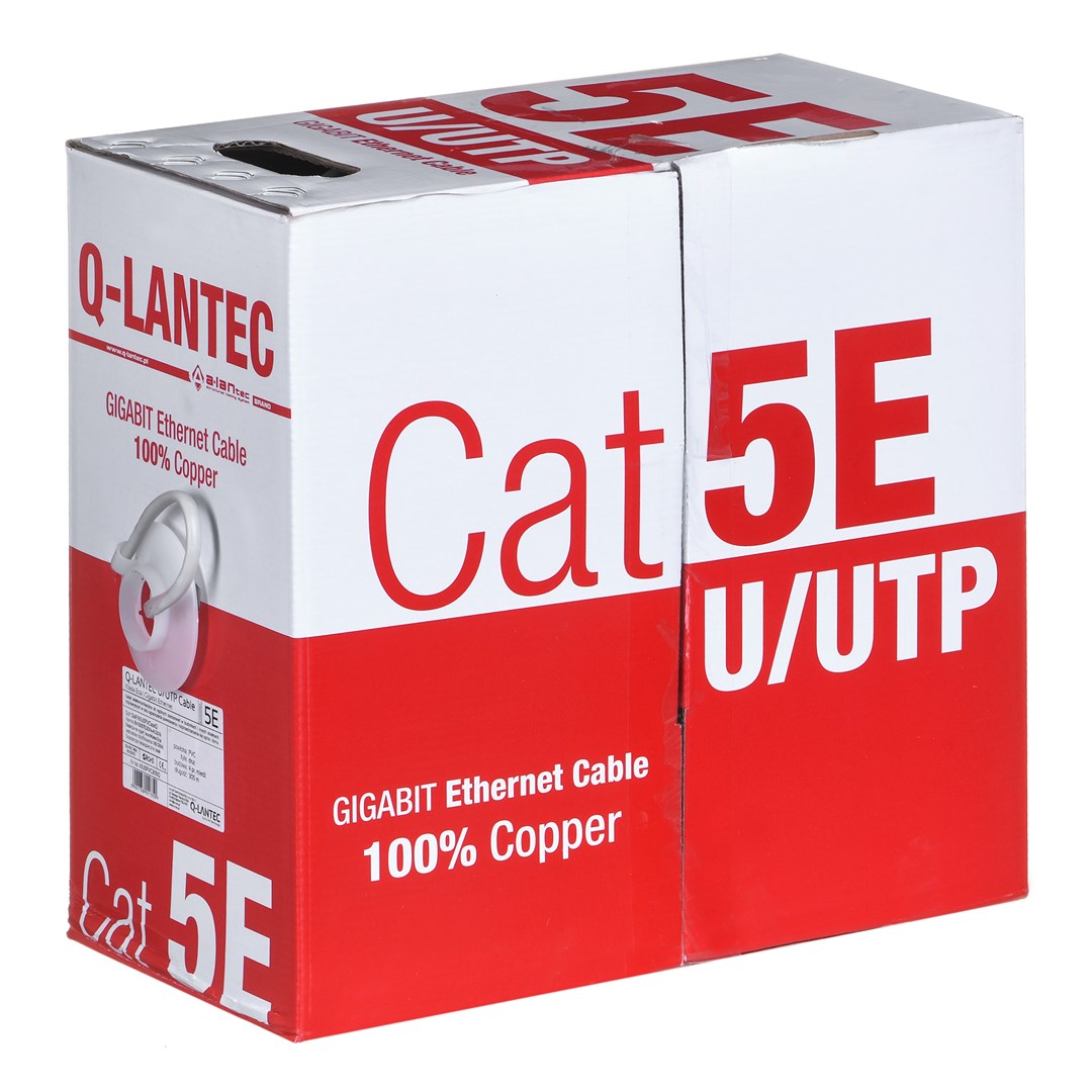 Kabllo rrjeti Q-Lantec KIU5PVC305NC, Cat 5e, 305m, e hirtë