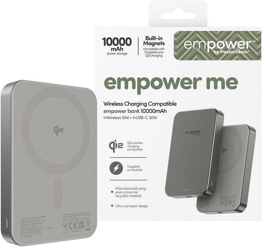 Power bank PanzerGlass Empower Bank, 10000mAh, 20W, argjendtë