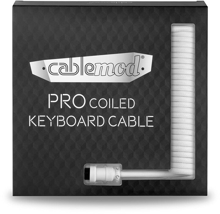 Kabllo CableMod Pro Coiled, USB-C/USB-A, 1,5m, e bardhë
