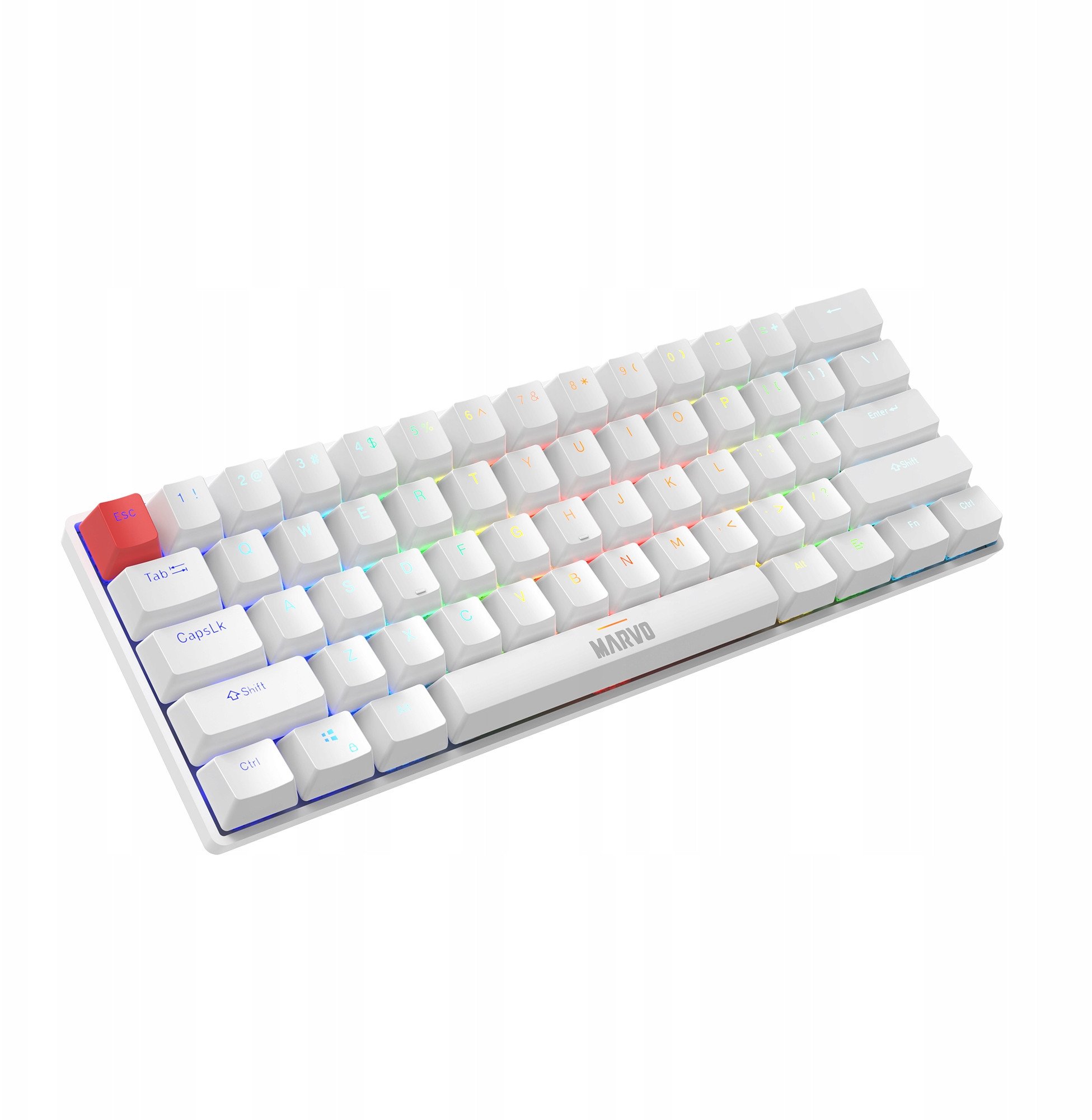 Tastierë gaming Marvo Scorpion KG933G Saber 61, mekanike, RGB, 60%, layout UK, e bardhë