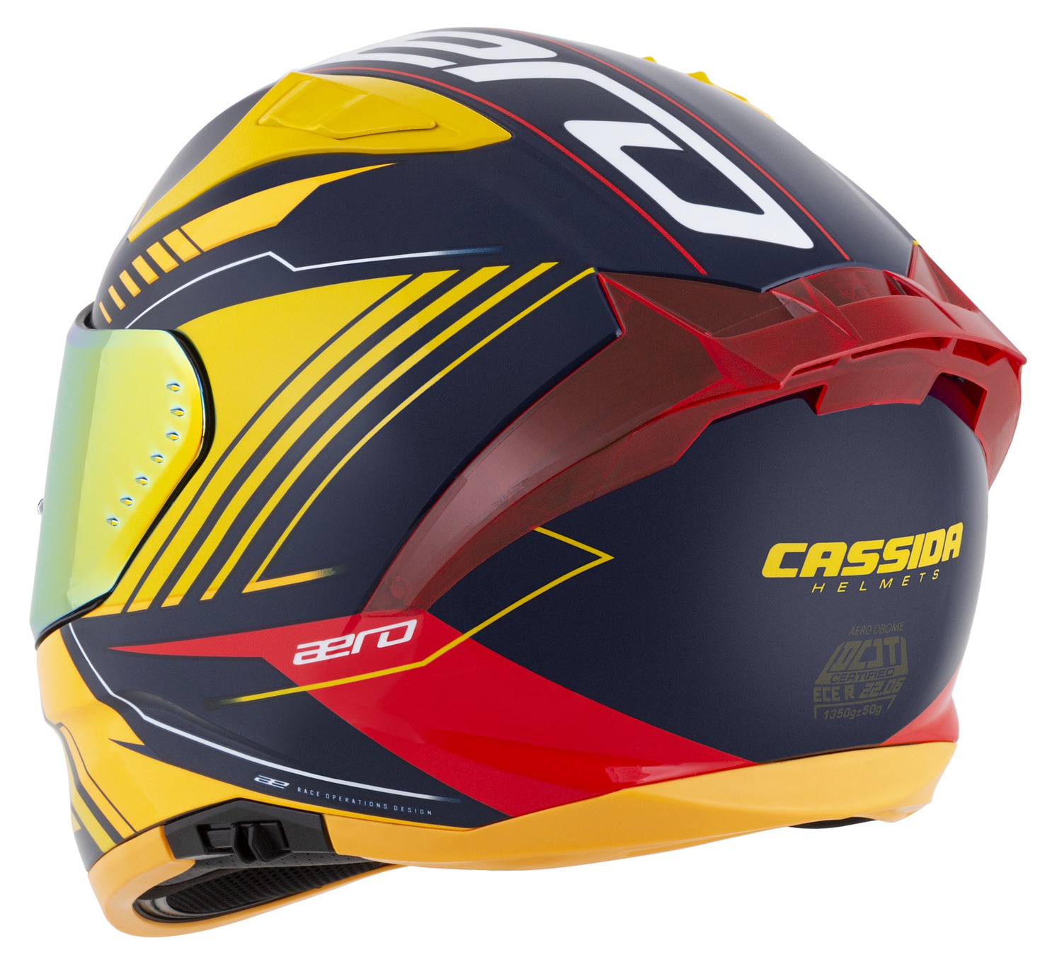 Helmetë motoçiklete Cassida Aero Drome 2026, integralë, polikarbonat, shumëngjyrëshe