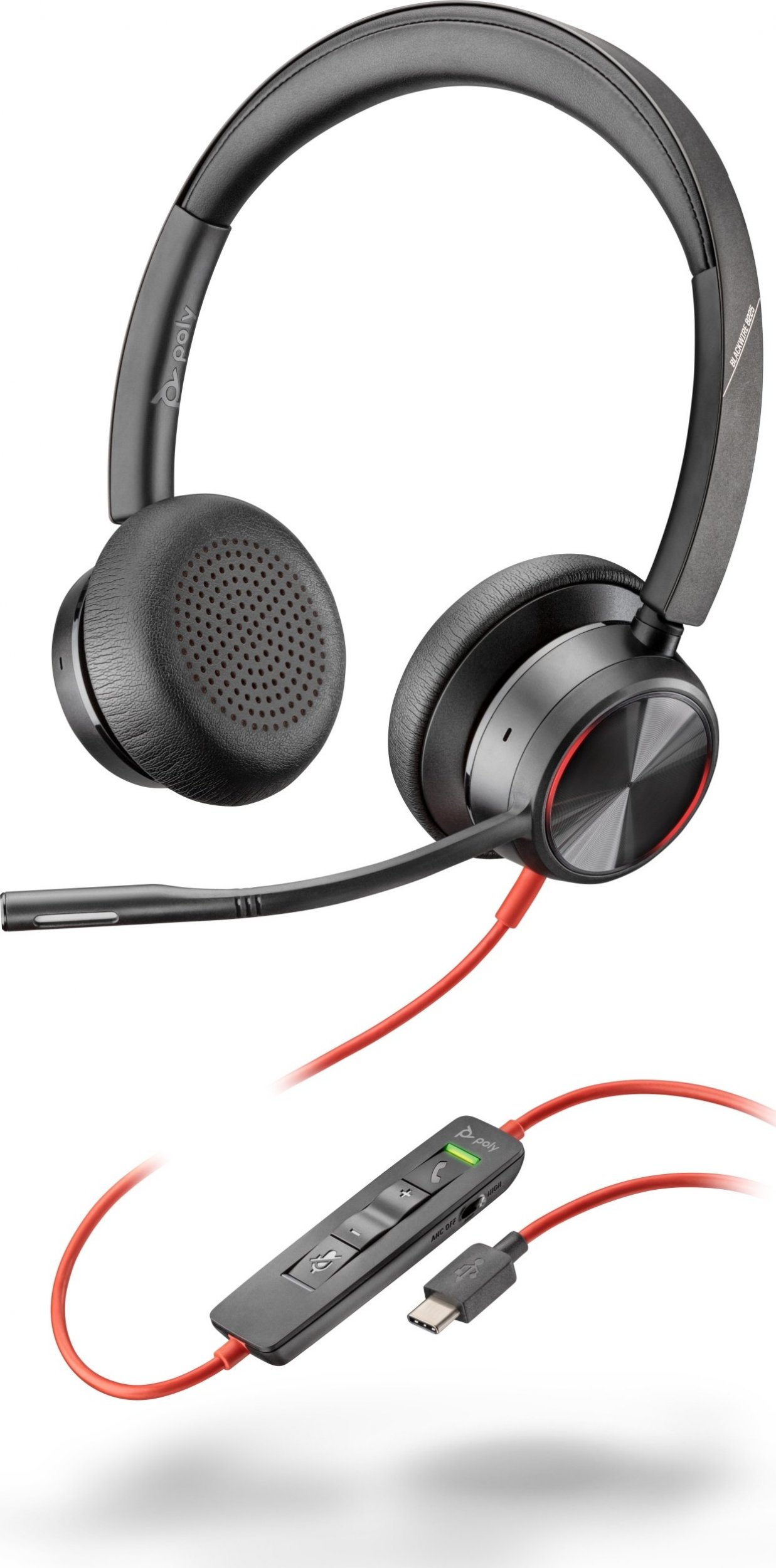 Kufje HP Blackwire C8225, hibride ANC, USB A USB C, të zeza