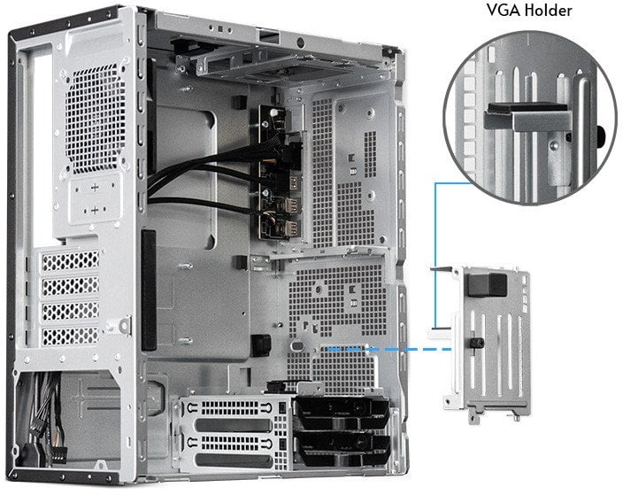 Kuti kompjuteri Chieftec BS-20B-OP, Mini Tower, ATX, e zezë