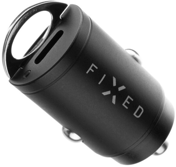 Karikues për veturë FIXED, 2x USB-C, PD, 30W, i zi