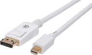 Manhattan Mini DisplayPort до DisplayPort кабел, 20-пин мажечки на мажечки, 6.6 ft