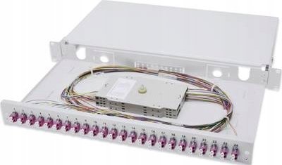 Panel fibër optike Digitus FO Splice Box, 1U, 24 porta LC, gri
