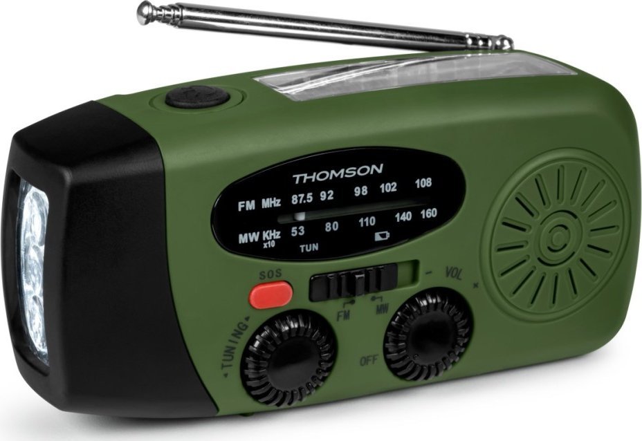 Radio portative Thomson RT260 Retro, FM AM, power bank, e gjelbër