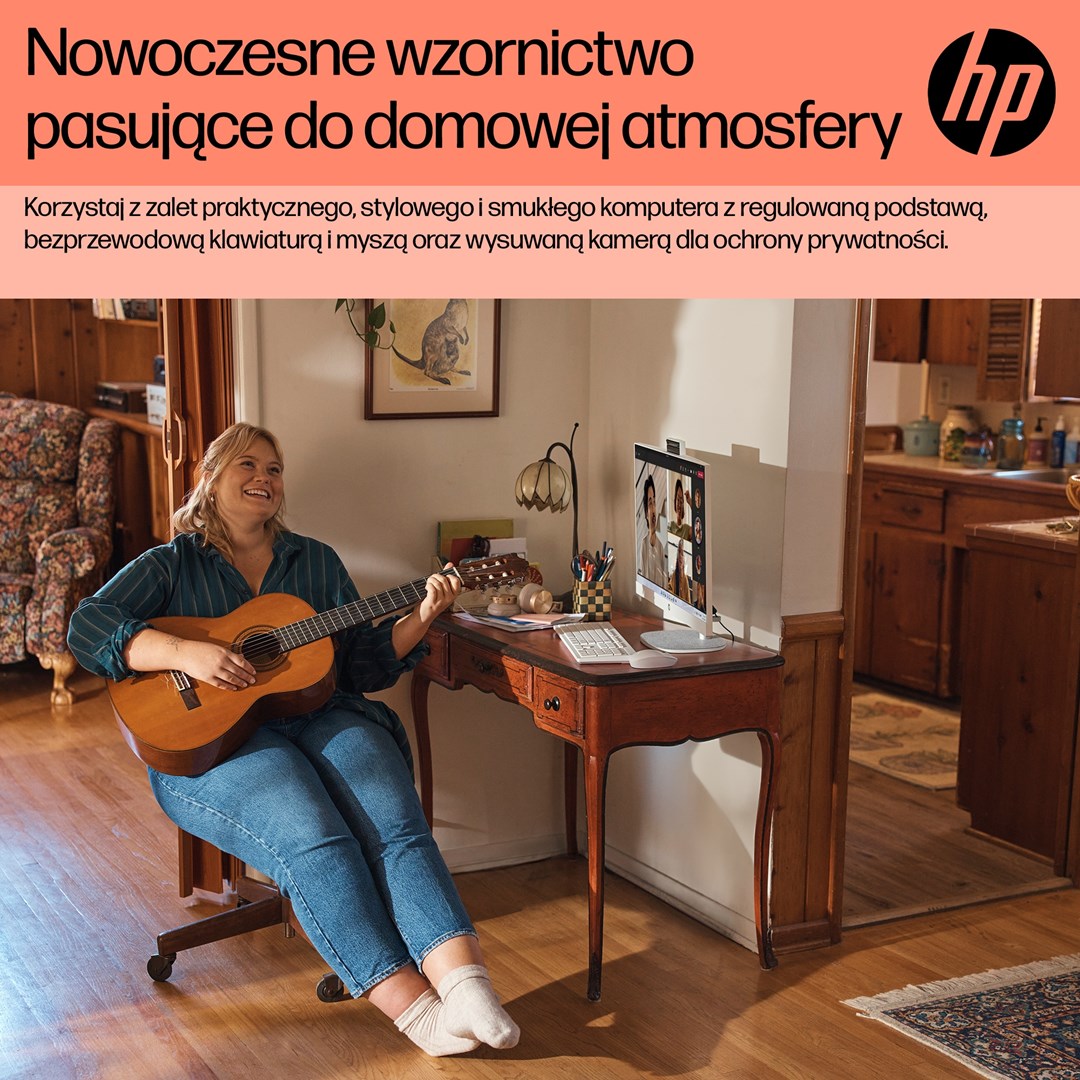 Kompjuter All-in-One HP 24-cr0008nw, Athlon Silver 7120U, 8GB, 512GB, i bardhë