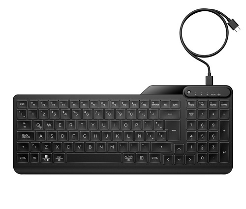 Tastierë HP 405 Multi Device, me kabllo USB, me ndriçim, e zezë
