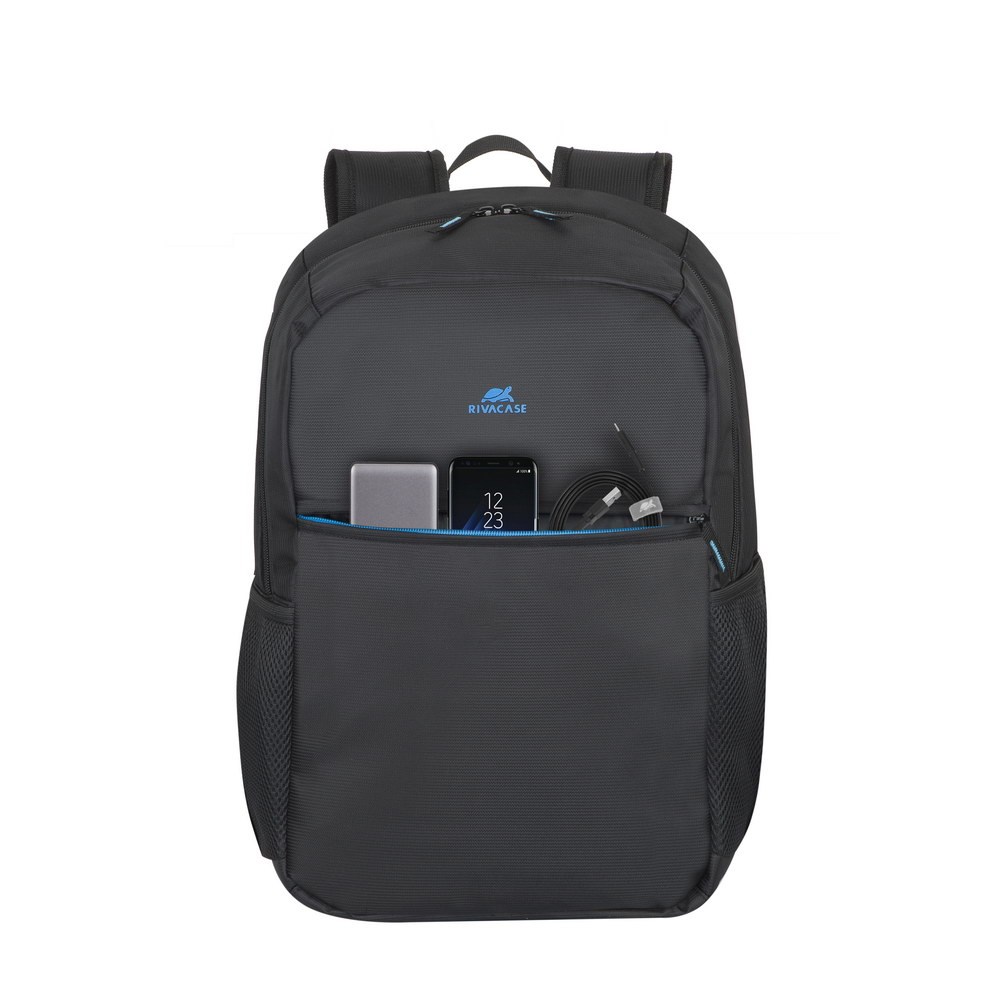 Çantë shpine për laptop RivaCase Regent, 17.3", e zezë / e kaltër