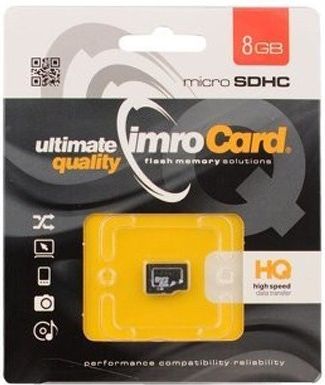 Kartë memorie Imro MicroSDHC (10/8G), 8 GB, Klasa 10