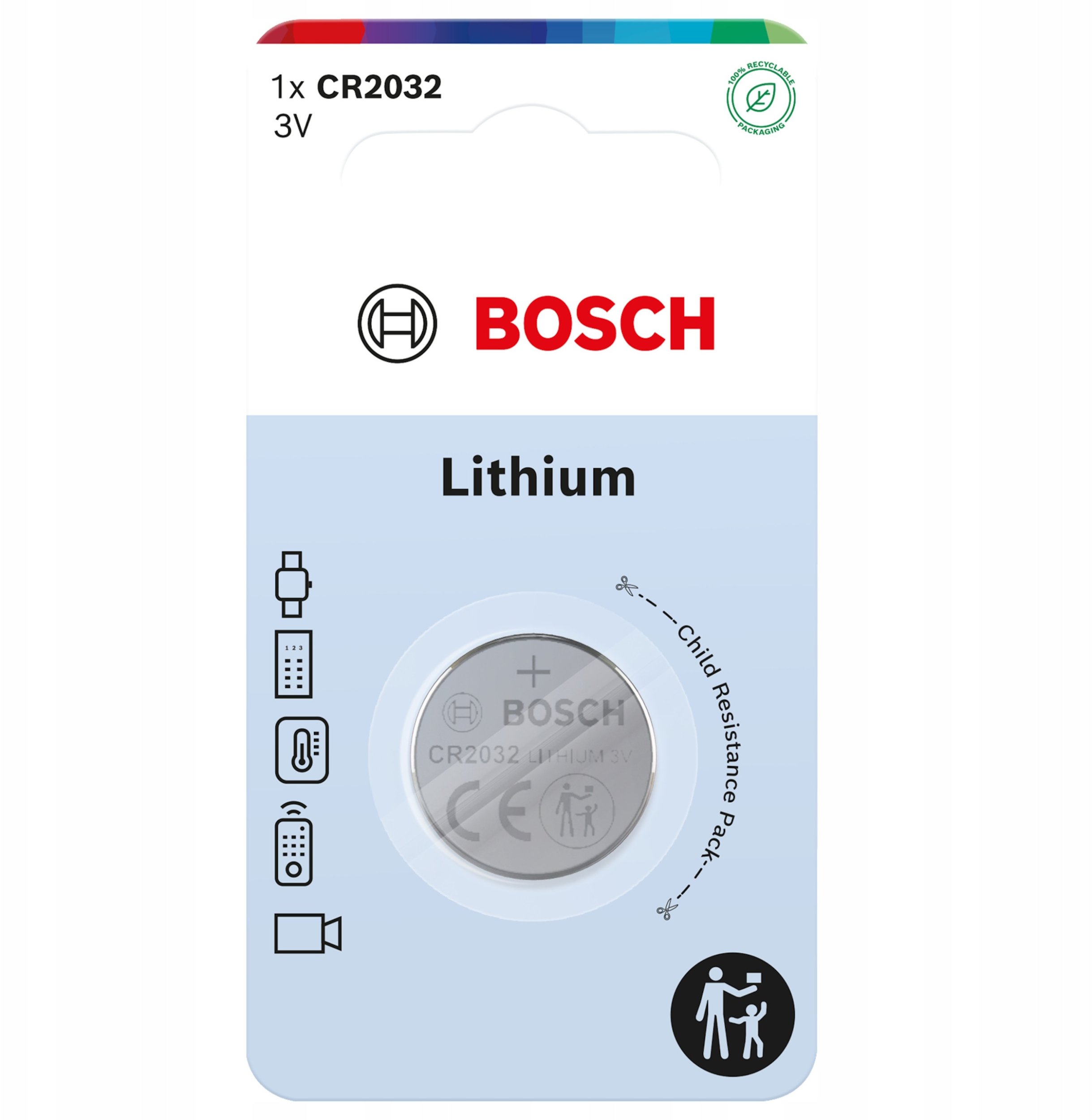 Bateri litium Panasonic CR2032, 3V, 1 copë
