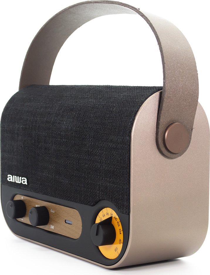 Radio portative Aiwa Vintage Style, FM USB AUX Bluetooth, kafe