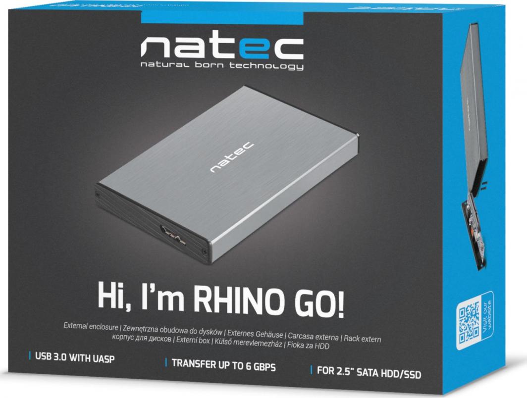 Kornizë Natec RHINO GO SATA 2.5", USB 3.0, e zezë (NKZ-0941)