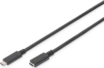 Kabllo USB Digitus AK-300210-020-S, USB-C në USB-C, 2 m, e zezë