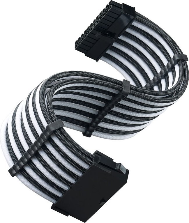 Kabllo zgjatues furnizimi SilverStone PP07E, ATX 24 pin, 30cm, e zezë