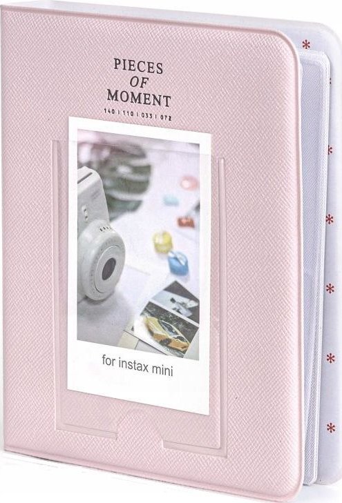 Album fotografish LoveInstant Pieces Of Moment, 64 foto, për Fujifilm Instax Mini, rozë pastel