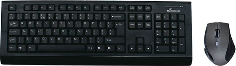 Set tastierë dhe maus MediaRange MROS104-UK, wireless RF, QWERTY UK, i zi