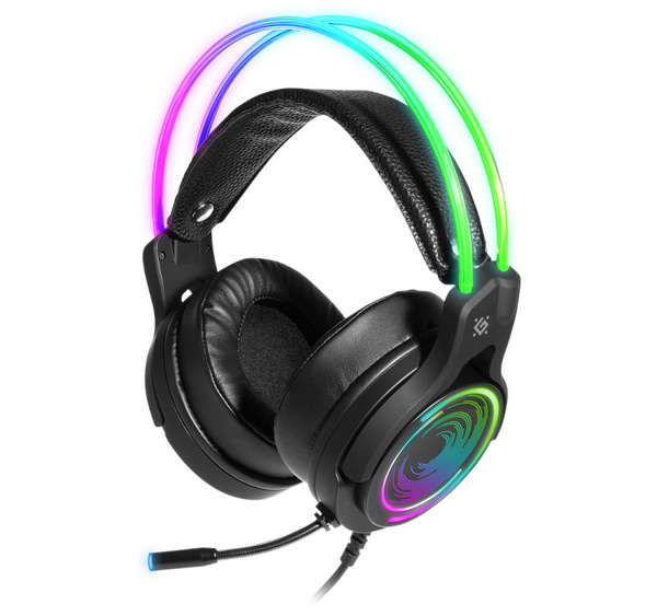 Kufje DEFENDER COSMO PRO 7.1, USB, 2.1m, RGB, të zeza