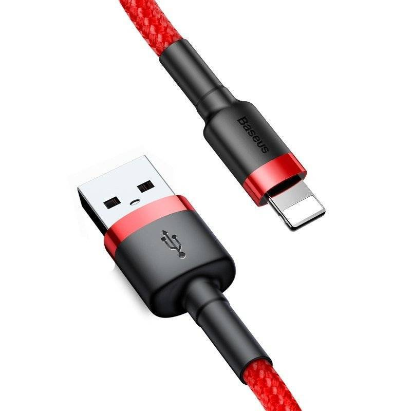 Kabllo USB Baseus USB A në Lightning, 0.5 m, 2.4A, e kuqe