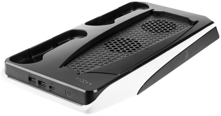 [OUTLET] Stacion karikimi shumëfunksional FIXED për PlayStation 5, bardh e zi