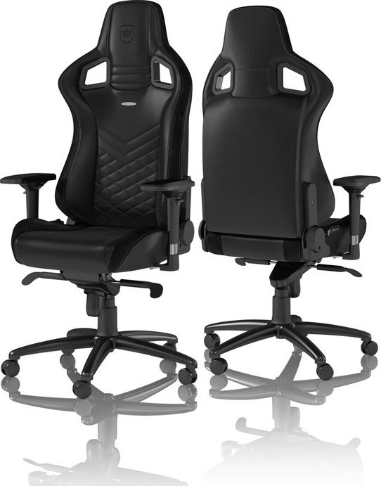 Karrige gaming noblechairs EPIC Black, lëkurë PU, krahë 4D, e zezë