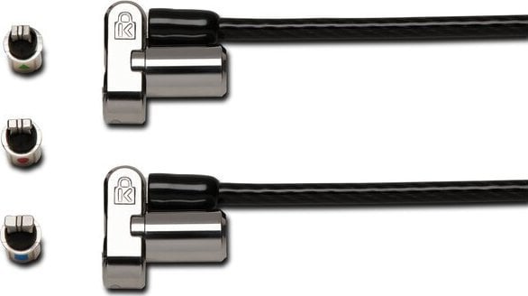 Kabllo sigurie për laptop Kensington K63380WW, 3 në 1 Combin T Bar Nano Wedge, metalike argjendtë