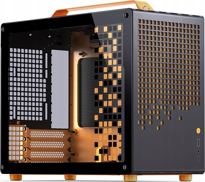 Kuti kompjuterike Jonsplus Z20, Micro ATX, me dorezë bartëse, e zezë portokalli